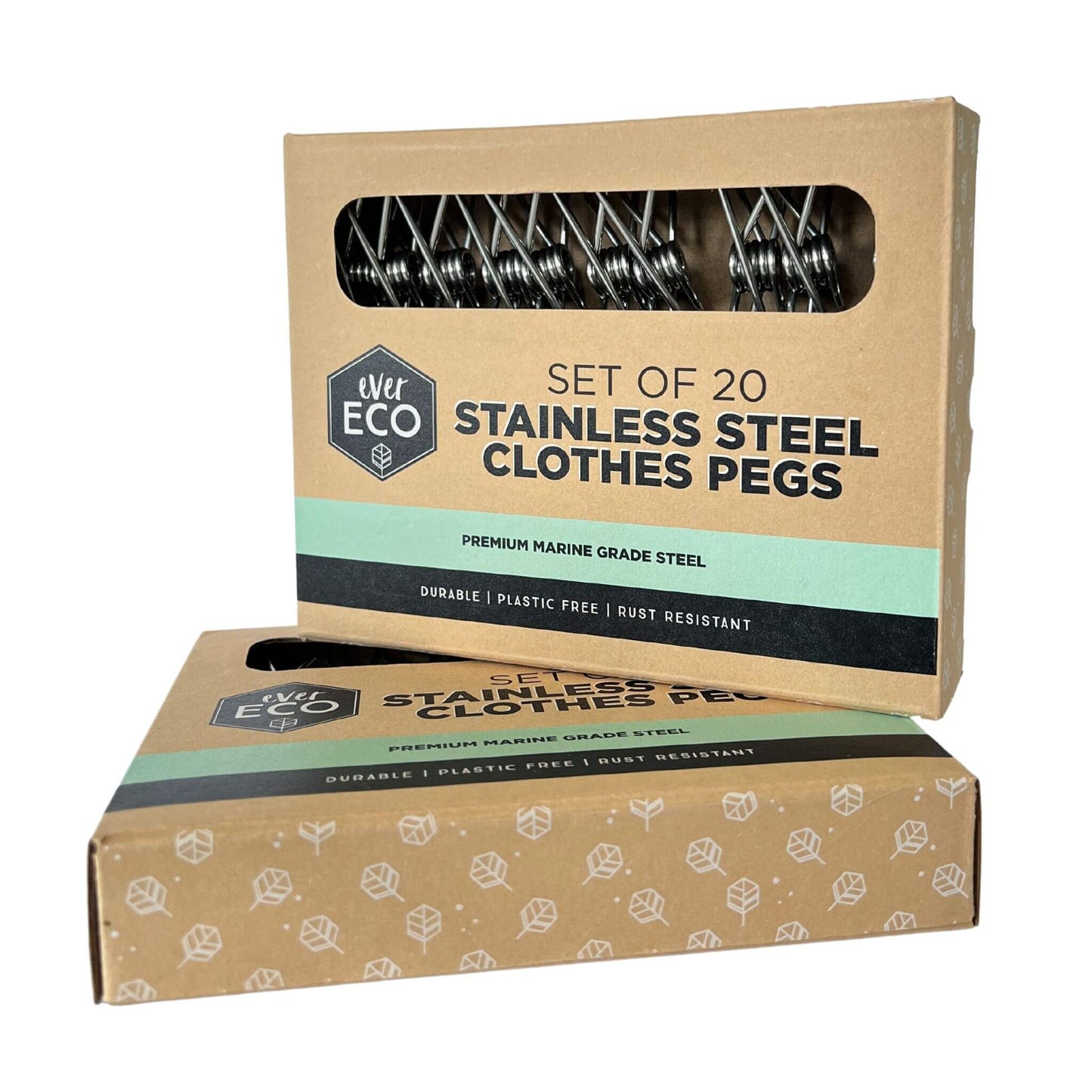 Ever Eco • Stainless Steel Clothes Pegs Pack of 20