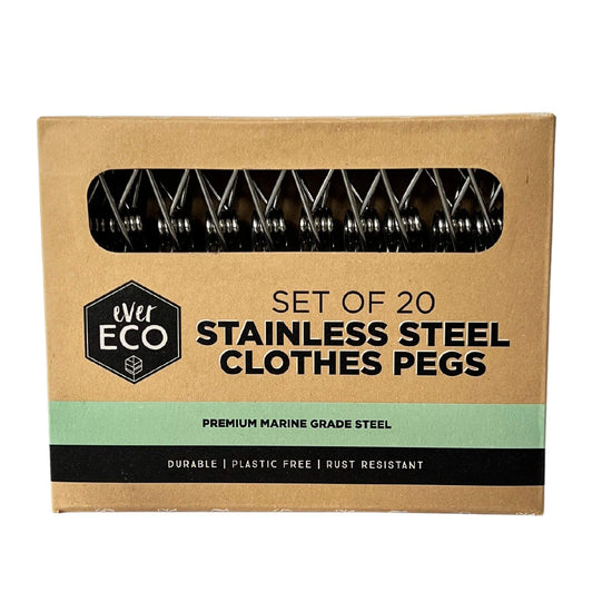 Ever Eco • Stainless Steel Clothes Pegs Pack of 20