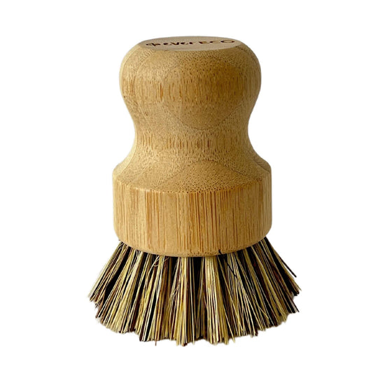 Load image into Gallery viewer, ever eco pot scrubber brush made from bamboo with palm leaf bristles
