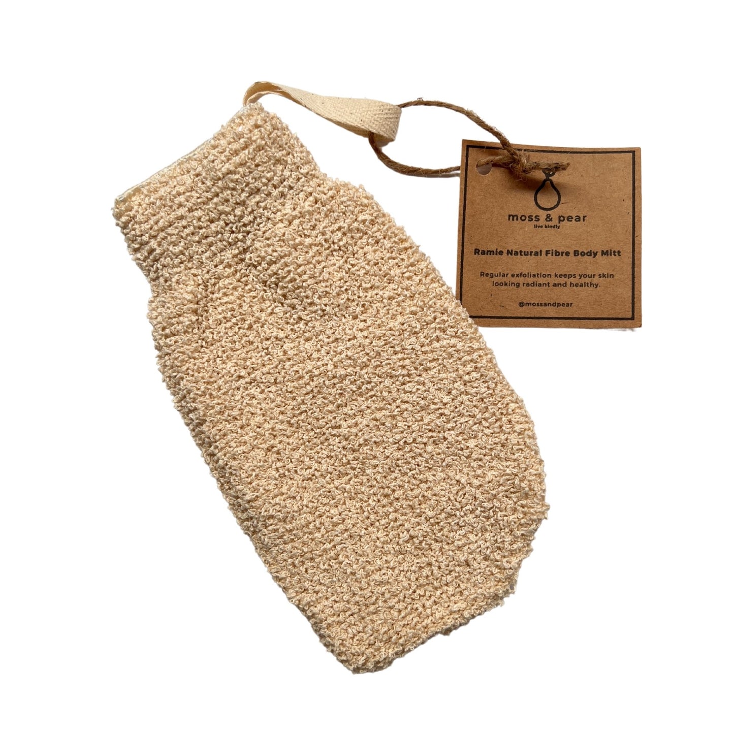 Load image into Gallery viewer, Ramie fibre natural exfoliating mitt for body - made from natural plant-based fibre
