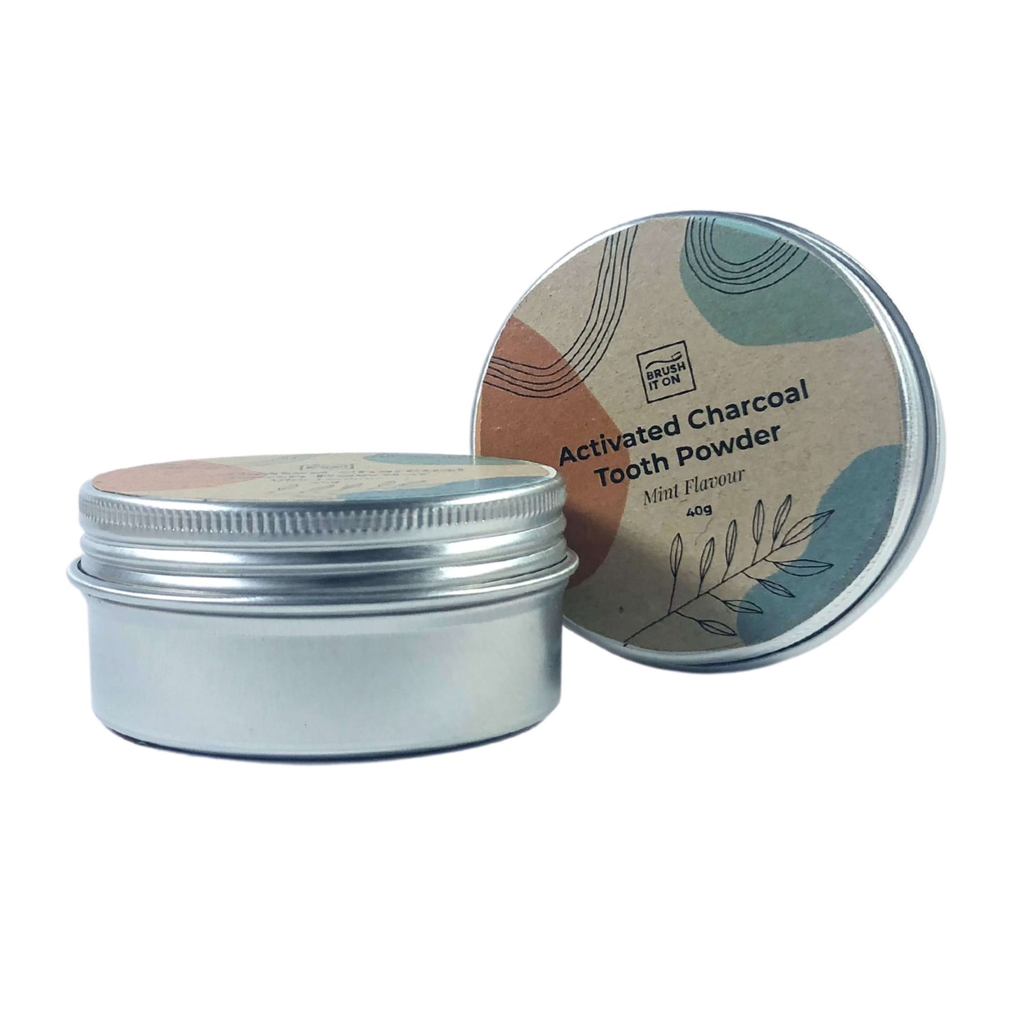Brush It On Activated Charcoal Tooth Powder - mint flavour in a reusable tin