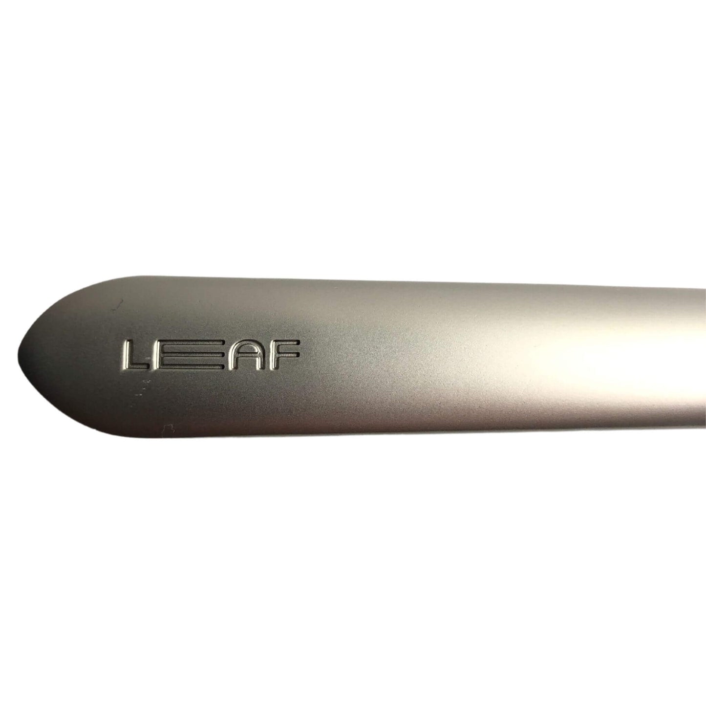 The Leaf pivoting head sustainable razor. matte satin-silver finish. Each razor comes with a 10 pack of blades 